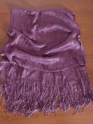 Purple scarf with multicolored metallic shades like new