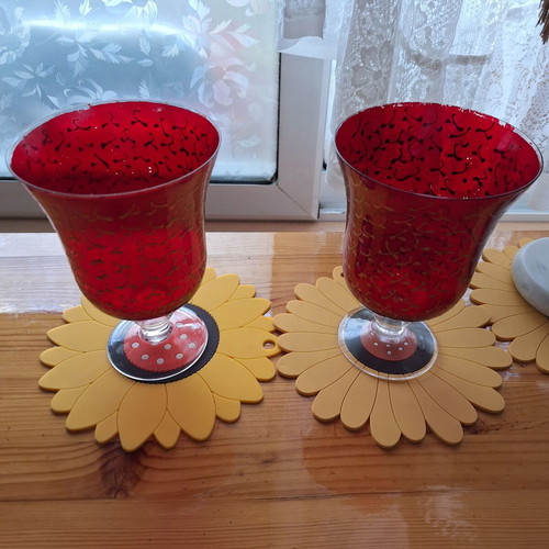 Decorative glass vases Miljogarden Sweden used, set of two