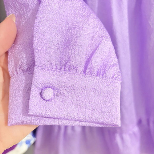 Taffeta dress like new purple with long sleeves by Pieces