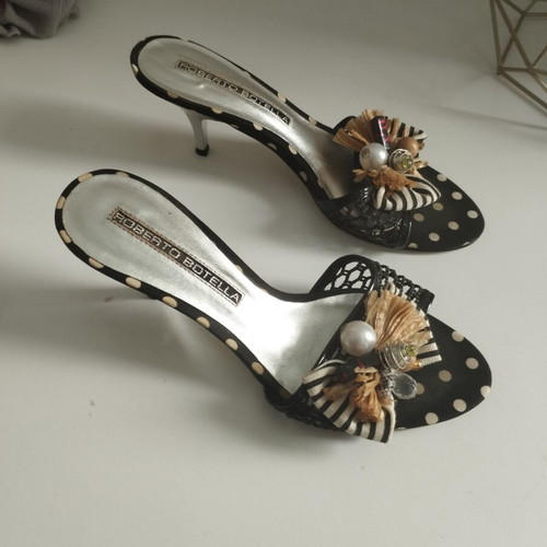 Roberto Botella mules leather used, size 37.5/38, black