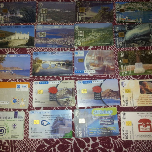 Phone cards used, pack of 20 pieces