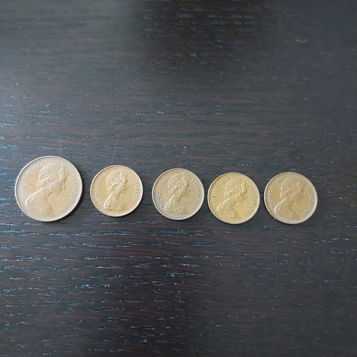 England coins used 1971, 1973, 1976, 1980