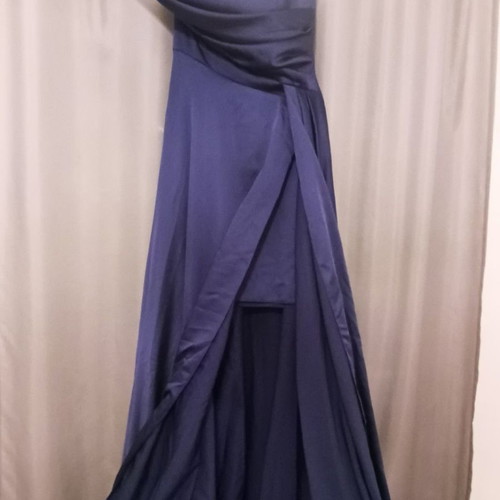 Royal blue satin evening dress new, size Medium and Large