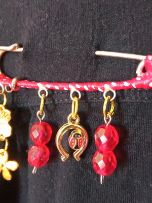 Handmade Martis Pin with Metal Elements and Beads new