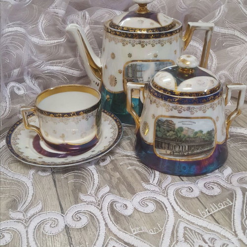Victoria Carlsbad Austria 1904-1918 porcelain set of 4 parts used