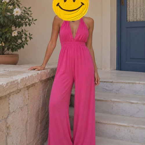 Pink jumpsuit like new, one size