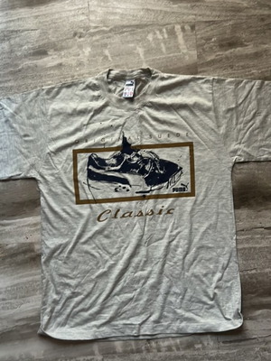 Puma T Shirt new, men's medium with large fit, white and grey