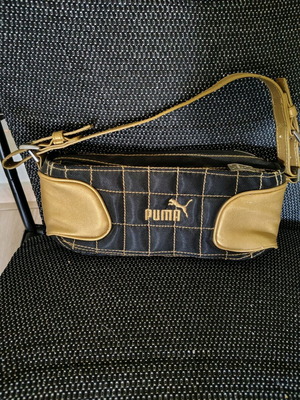 Puma handbag used, black and gold