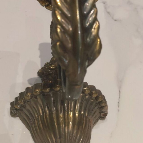 Two vintage brass wall sconces from the 1960s