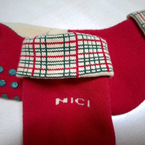 Nici slipper socks new, red and beige for size 37-39