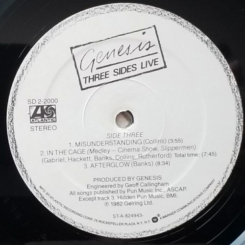 Genesis Three Sides Live vinyl album used, rock