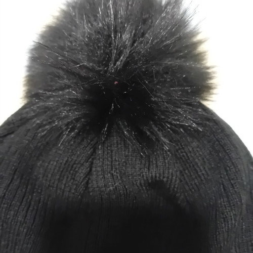 Adidas Originals black beanie with pom pom and gold logo