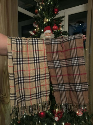 Men's scarves like new, pack of 2, beige and brown