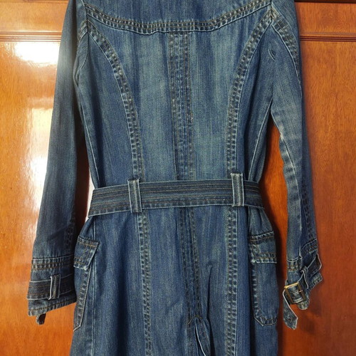 Denim trench coat Bershka medium like new, blue