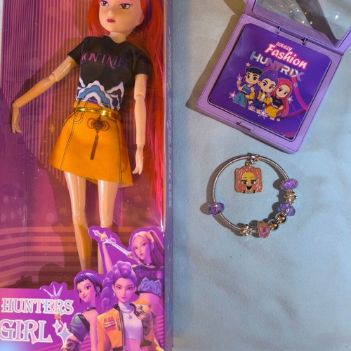 Mira doll from K-Pop Demon Hunters with charm bracelet