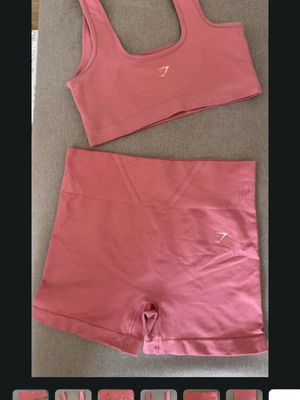 Gymshark pink gym set with sports bra and shorts