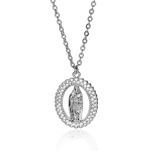 Virgin Mary Necklace with Zircon Stones, 2 Models