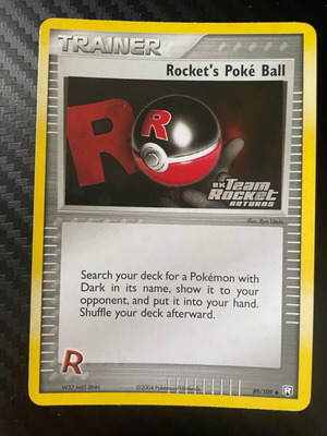 Pokemon Card Rocket’s Poké Ball holo stamped EX Team Rocket Returns like new