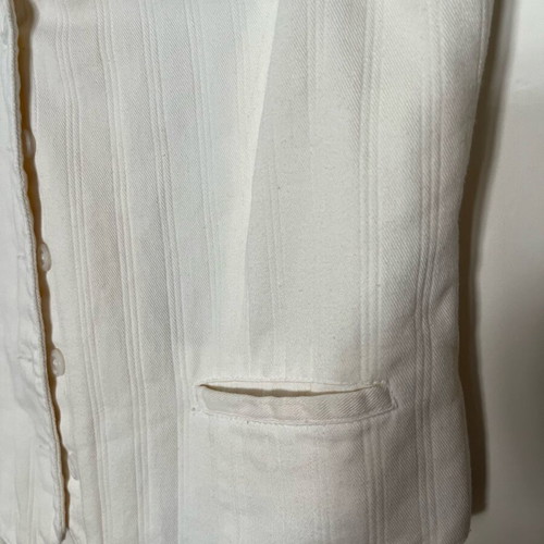 Ecru vest new with white back, 100% Bomull, size XL