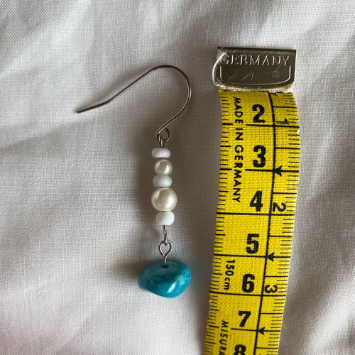Handmade boho earrings with beads, pearls and nephrite chips made to order