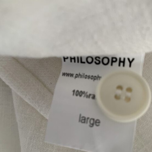 Philosophy linen-style straight pants, ecru, size L