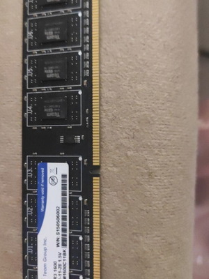 4GB DDR3 1600 Team RAM used