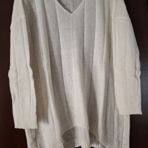 Mango mohair asymmetrical knitted blouse used, size M, white