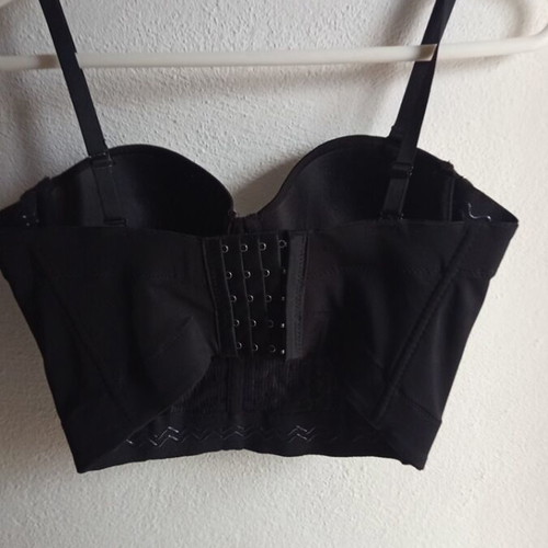 Bustier crop top with silver sequins and strass like new