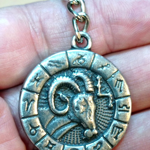 Aries zodiac keychain new