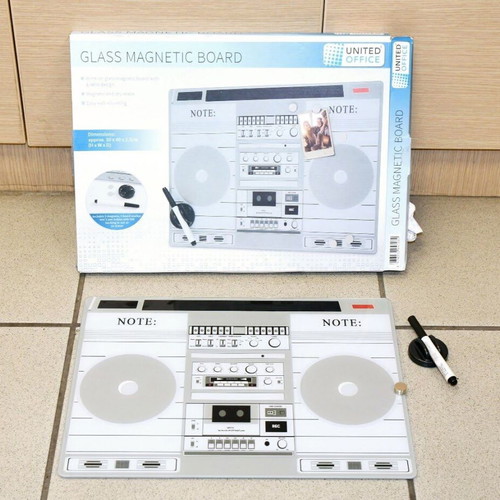 Magnetic glass notepad large new