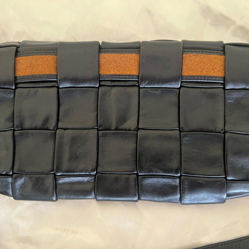 Bottega Veneta Cassette Stretch Belt Bag Maxi black lamb leather like new