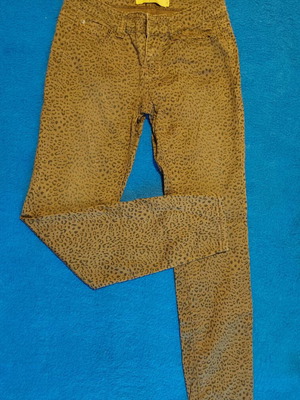 Leopard print pants skinny fit used, size S, brown beige