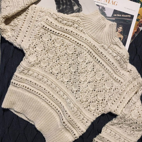 MANGO knitted sweater like new, size S/M, white