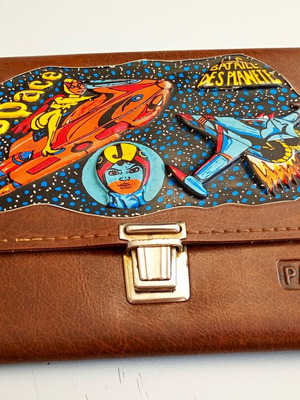 Vintage 80's Greek Leather Cassette Case Paxos Battle of the Planets like new