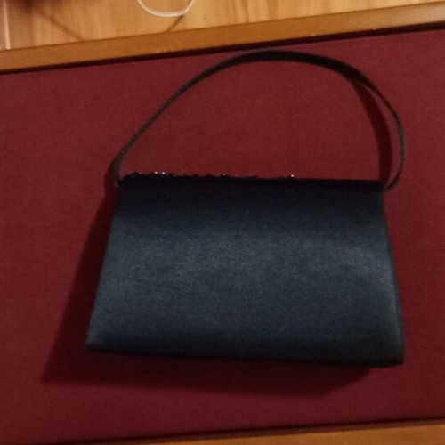 Black beaded handbag used