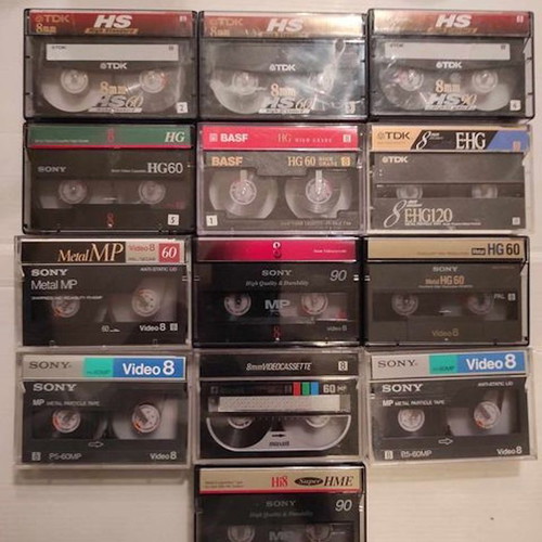 Video 8 cassettes used, pack of 13 pieces
