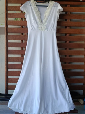 Vintage Style White Nightgown with Lace Detail used, size S