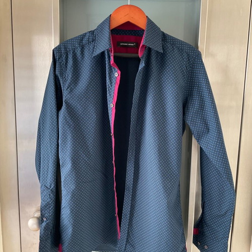 Vittorio Artist men's shirt new, black with multicolor patterns