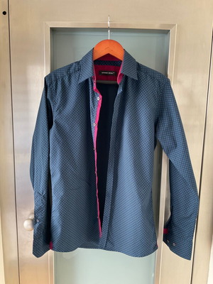 Vittorio Artist men's shirt new, black with multicolor patterns