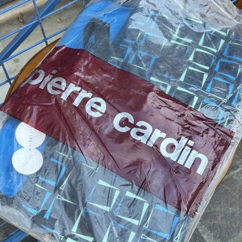 Vintage Pierre Cardin large travel bag, blue and black