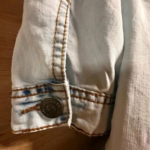 Mia Moda parka used, light blue denim, XXL