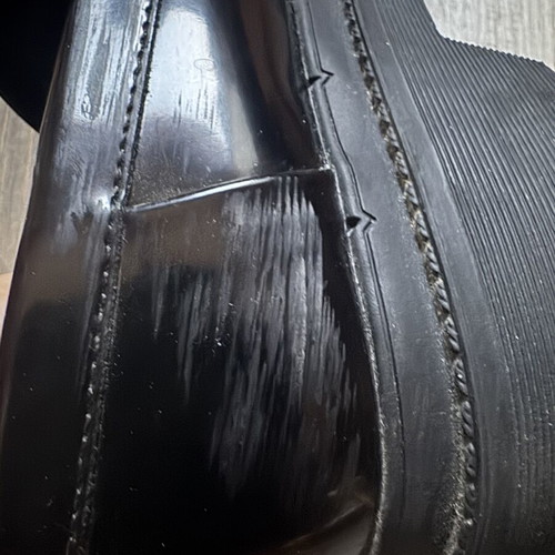 Zara black patent leather loafers size 38, chunky sole