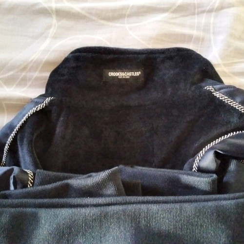 Crooks & Castles velvet sweatshirt new, black, size XL