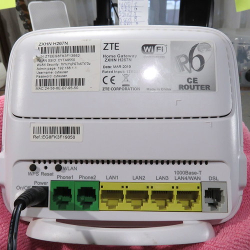 ZTE ZXHN-H267N VDSL2/ADSL2+ Router with Power Adapter
