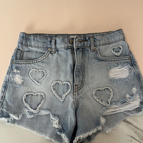 Zara Kids Jean Shorts like new, hearts, size 11-12 years