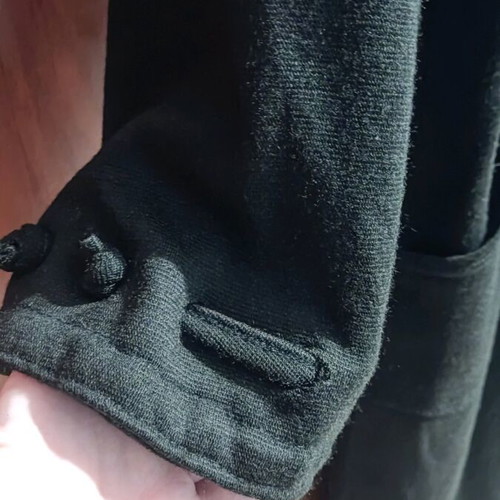 Black long cardigan refurbished, size XL, 3/4 sleeve