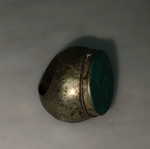 Turquoise tribal ring used, silver base