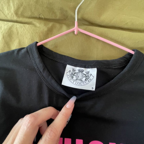Juicy Couture Angel T-shirt, black and pink, size S