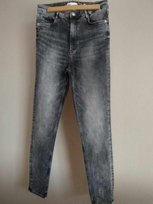 Zara high-waisted super skinny jeans used, charcoal gray, size 36/S