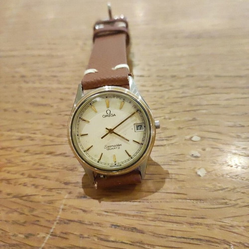 Omega Seamaster quartz cal.1332 wristwatch used, steel and gold case
